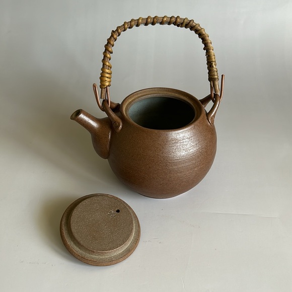 Dobin Arita-yaki Ware Japanese Green Tea Pot Nanban Brown Glaze 385ml Signed - Picture 2 of 10
